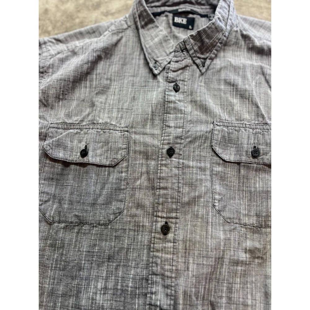 BKE Slim Fit Men's Short Sleeve Button Front Casual Shirt Size Large Black - Picture 4 of 7